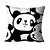 Kit com 3 Almofadas Panda - Preto e Branco Infantil - Imagem 2