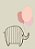 Quadro Infantil Elefante com Balão rosa - Imagem 1