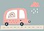 Quadro Infantil Ônibus rosa - Imagem 1