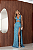 Vestido Longo Paete Mila Azul Turquesa - Imagem 10