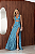 Vestido Longo Paete Mila Azul Turquesa - Imagem 1