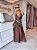 Vestido Longuete Cetim Helo Marrom - Imagem 6