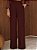 Calça Pantalona Risca De Giz Lele Marrom - Imagem 4