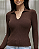 Blusa Polo Modal Nasty Marrom - Imagem 3