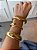 Trio Pulseiras Jade Dourado - Imagem 2