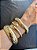 Trio Pulseiras Jade Dourado - Imagem 1