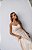 Vestido Longuete Drapeado Listras Areia - Imagem 4