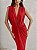 Vestido Longo Drapeado Vermelho - Imagem 3