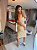 Vestido Midi Listra Fenda Frontal Camel - Imagem 4