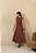 Vestido Midi Sarja Pesponto Marrom - Imagem 5