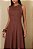Vestido Midi Sarja Pesponto Marrom - Imagem 6