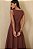 Vestido Midi Sarja Pesponto Marrom - Imagem 2