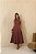 Vestido Midi Sarja Pesponto Marrom - Imagem 1