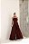 Vestido Longo Busto Pregas Elena Marsala - Imagem 1