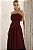 Vestido Longo Busto Pregas Elena Marsala - Imagem 5
