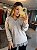 Blusa Tricot Mousse Renda Cinza Claro - Imagem 7