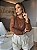 Blusa Tule Renda Marrom - Imagem 2