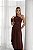 Vestido Saia Drapeada Assimétrica Marrom - Imagem 9