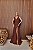 Vestido Longo Cauda Costas Malha Marrom - Imagem 1