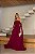 Vestido Longo Manga Drapeada Fucsia - Imagem 1