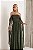 Vestido Longo Manga Drapeada Verde - Imagem 8