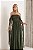 Vestido Longo Manga Drapeada Verde - Imagem 3