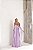 Vestido Longo Manga Drapeada Lilas - Imagem 2