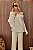Conjunto Tricot Mousse Blusa Morcego Areia - Imagem 3