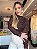 Blusa Renda Aveludada Marrom - Imagem 1