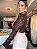 Blusa Renda Aveludada Marrom - Imagem 2