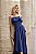 Vestido Longo Busto Pregas Elena Azul - Imagem 6