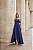 Vestido Longo Busto Pregas Elena Azul - Imagem 1