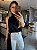 Blusa Poa Cetim Faixa Meli Preto - Imagem 1