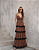 Vestido Longo em Camadas com Renda Poa Fafah Marrom - Imagem 1