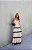 Vestido Longo em Camadas com Renda Poa Fafah Creme - Imagem 1
