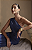 Vestido Saia Drapeada Assimétrica Azul - Imagem 3