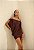 Vestido Curto Drapeado Naves Marrom - Imagem 5