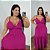 Vestido Alça Farm Liso Fúcsia Plus Size - Imagem 1