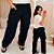 Calça Pantalona Cargo MG Preto Plus Size - Imagem 1