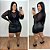 Body Tule Manga Preto Plus Size - Imagem 2
