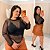 Body Tule Manga Preto Plus Size - Imagem 1