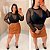 Body Tule Manga Preto Plus Size - Imagem 3