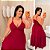 Vestido Alça Farm Liso Vinho Plus Size - Imagem 1