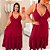 Vestido Alça Farm Liso Vinho Plus Size - Imagem 3