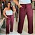 Calça Pantalona Canelada Veronica Marsala Plus Size - Imagem 3
