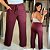 Calça Pantalona Canelada Veronica Marsala Plus Size - Imagem 1