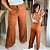 Calça Pantalona Canelada Veronica Terra Cota Plus Size - Imagem 1
