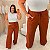 Calça Pantalona Canelada Veronica Terra Cota Plus Size - Imagem 3