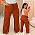 Calça Pantalona Canelada Veronica Terra Cota Plus Size - Imagem 1