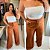 Calça Pantalona Canelada Veronica Terra Cota Plus Size - Imagem 3